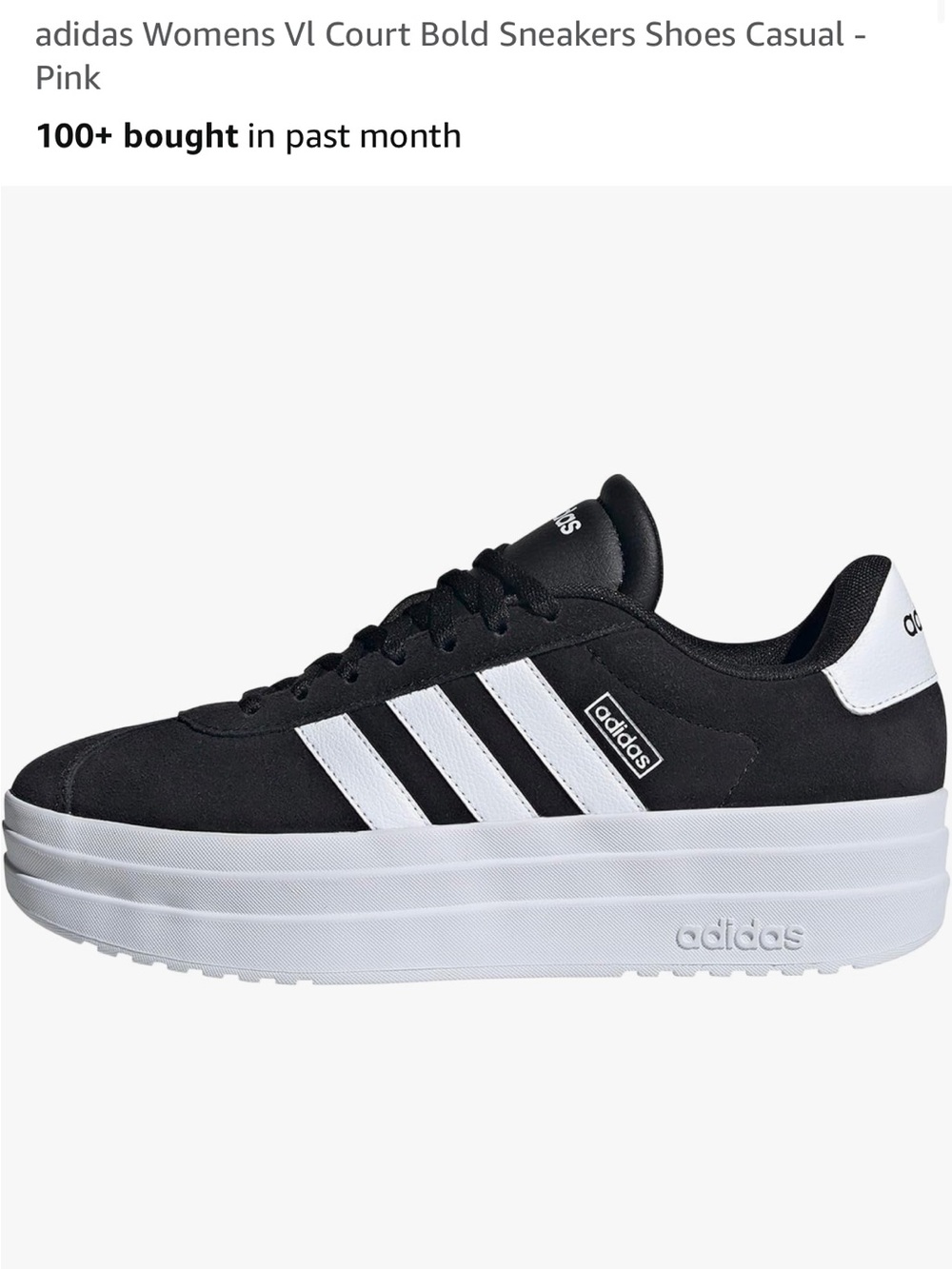 adidas Women's Platform Court Sneakers - Black/White